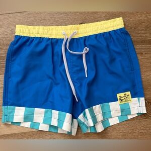 DUVIN Swim Multi Block Swim Trunks Blue Size M 30-32 NWOT